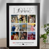 Personalised Couple Photo Collage Frame with personal message